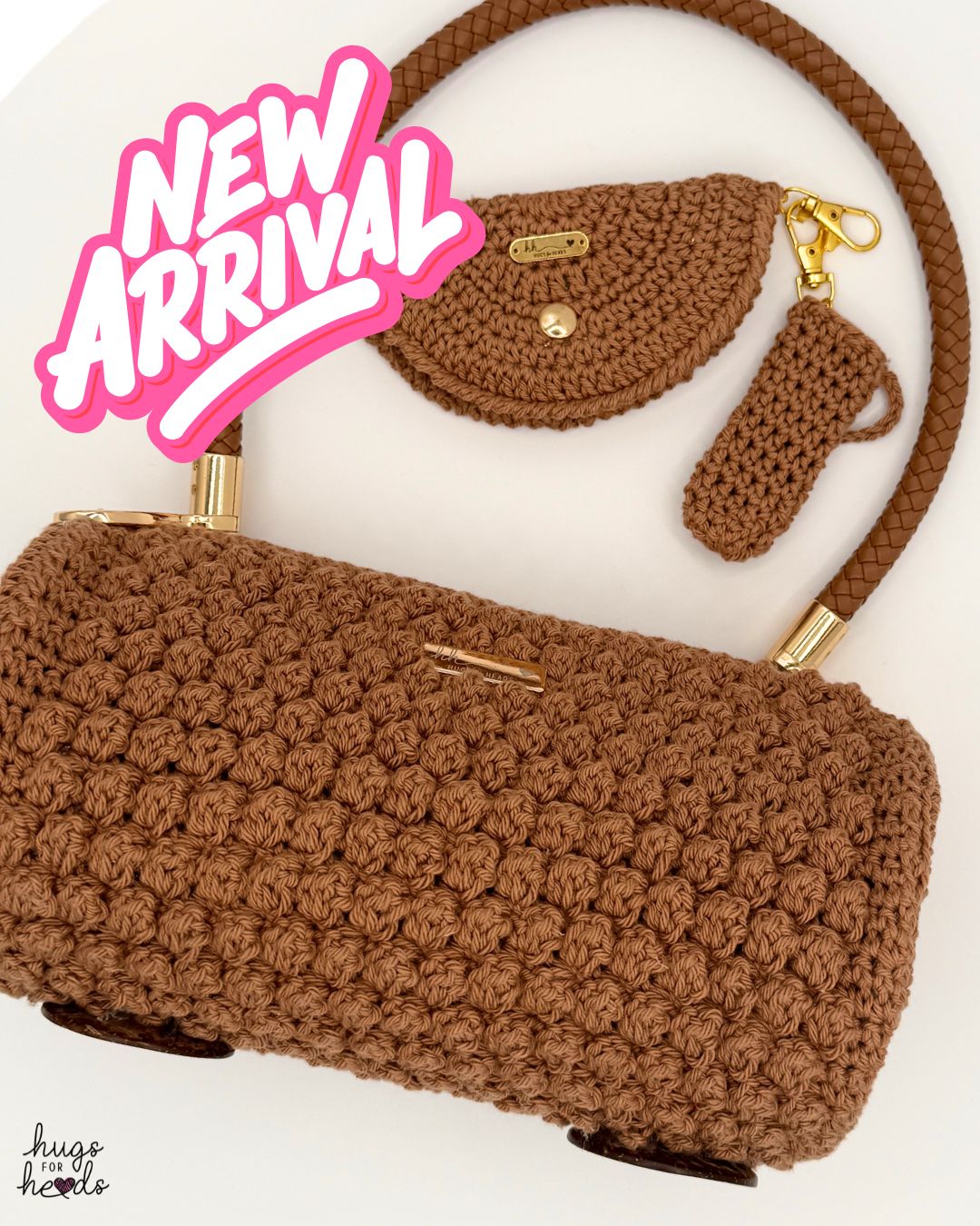 Handcrafted Brown Puff Stitch Crochet Set