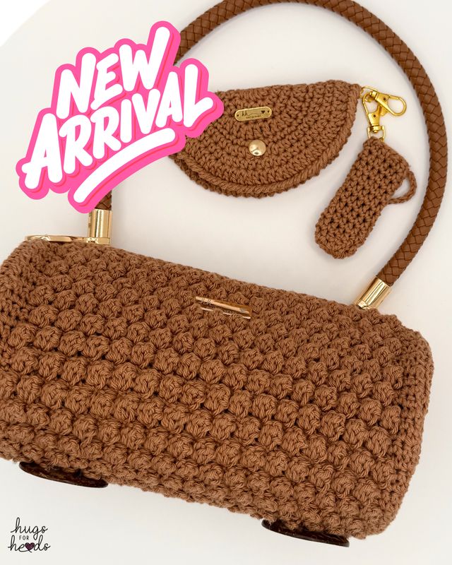 Handcrafted Brown Puff Stitch Crochet Set