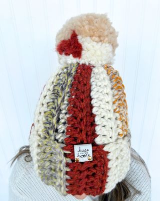 Slouchy Multi Color Pom Beanie