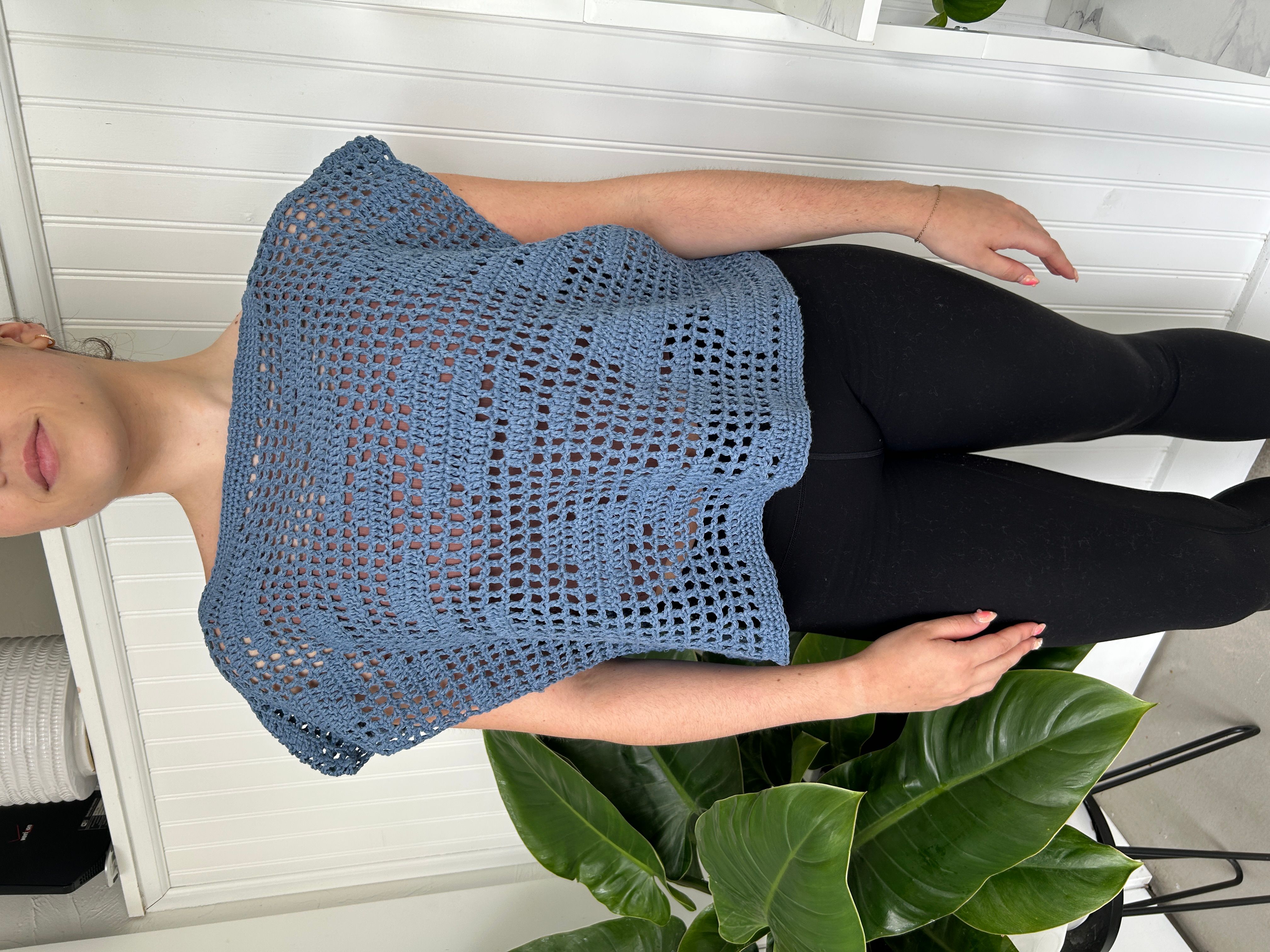 Cute Blue Springtime Crochet Top