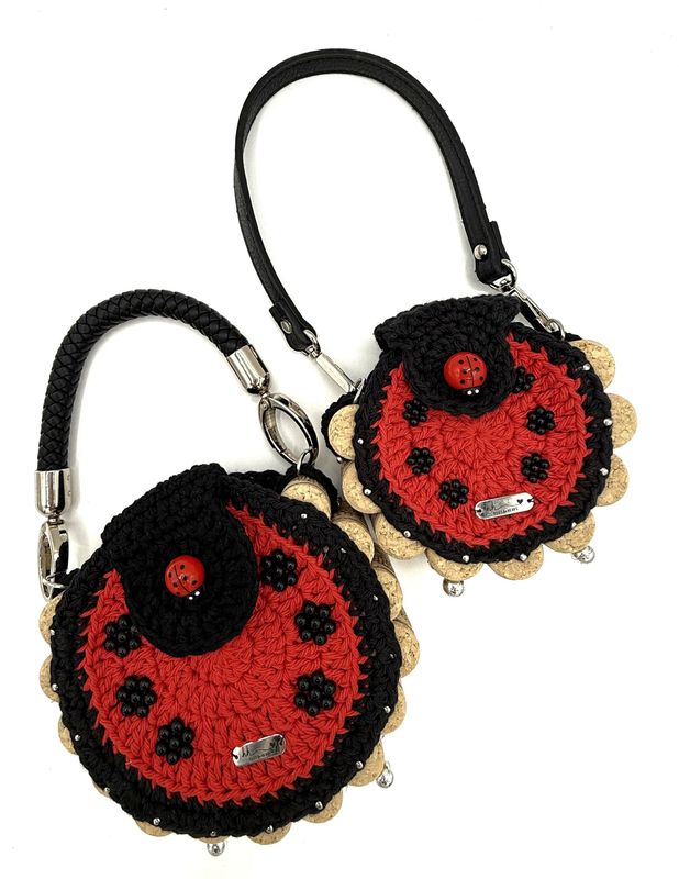 Handmade Ladybug Cork & Crochet Handbags | Sustainable Artisan Fashion