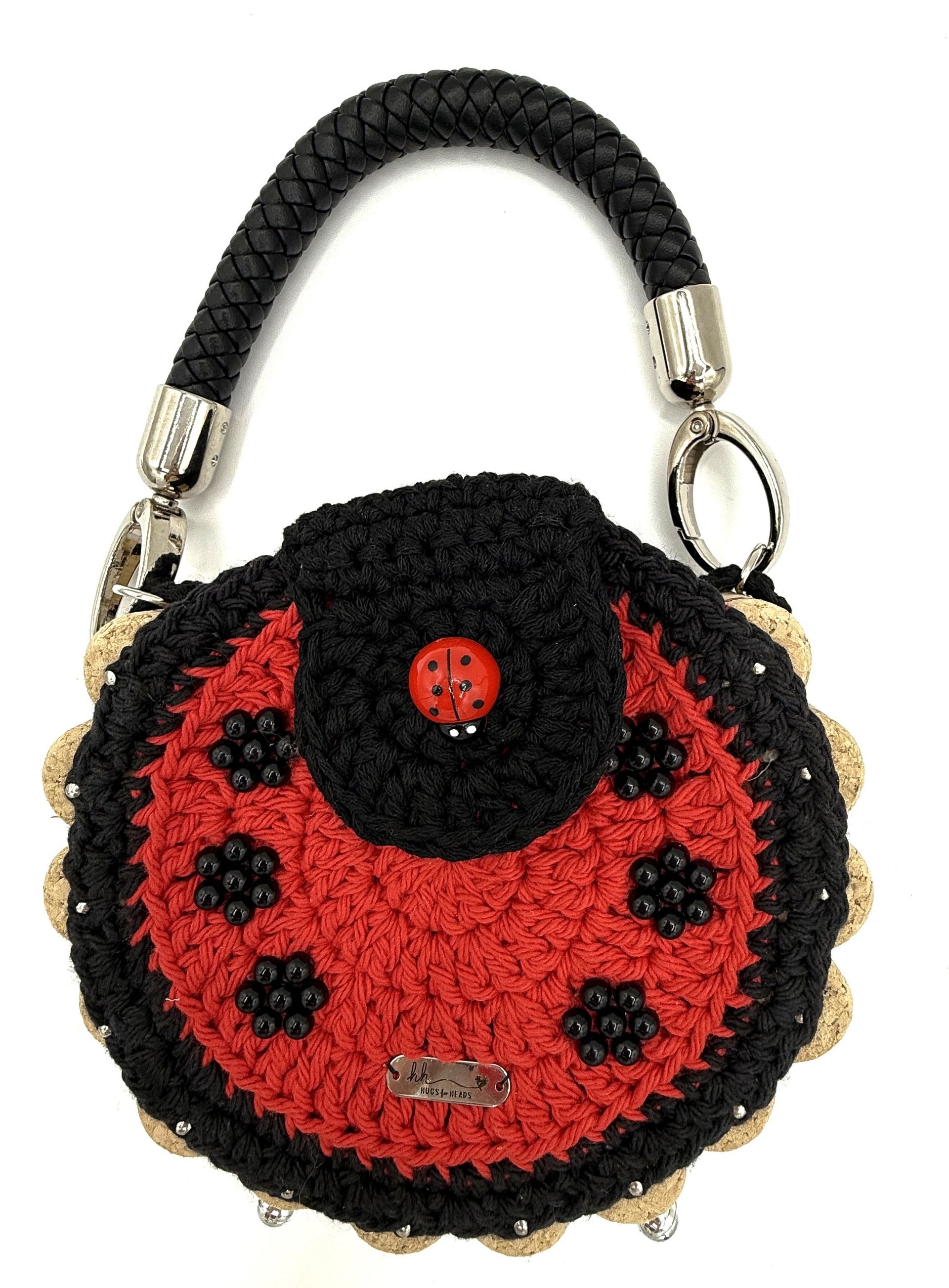 Handmade Ladybug Cork & Crochet Handbags | Sustainable Artisan Fashion