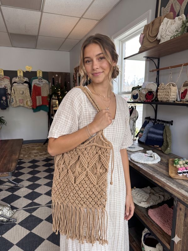 The "Desert Dream" Macrame Fringe Tote