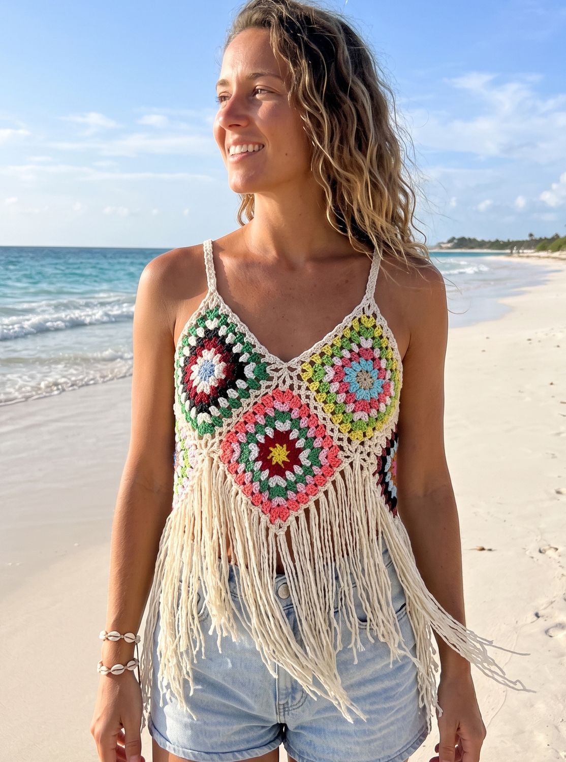 The Granny Square Fringe Halter