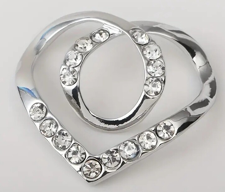 T-shirt Slide - Double Heart, Color: Silver
