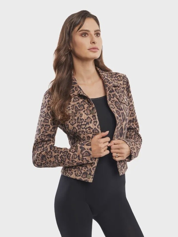 Leopard Vegan Suede Jacket