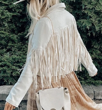 Faux Suede Fringed Jacket