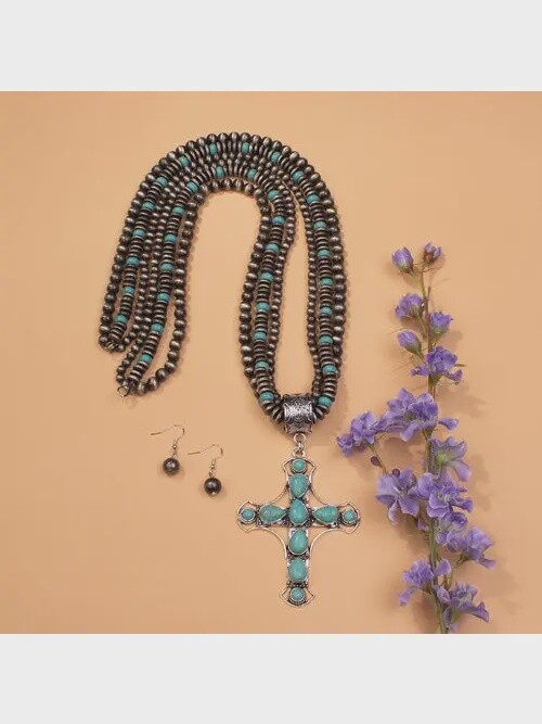 Beaded Cross Necklace