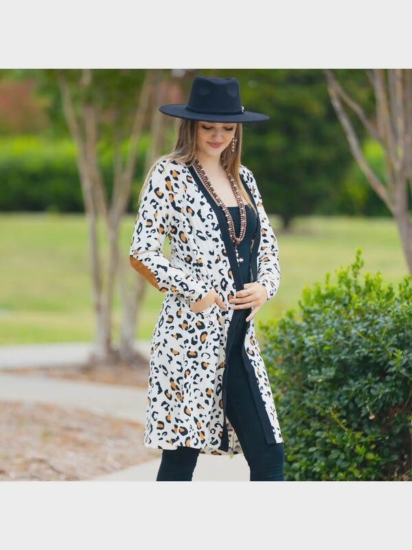 SALE - White Leopard Cardigan