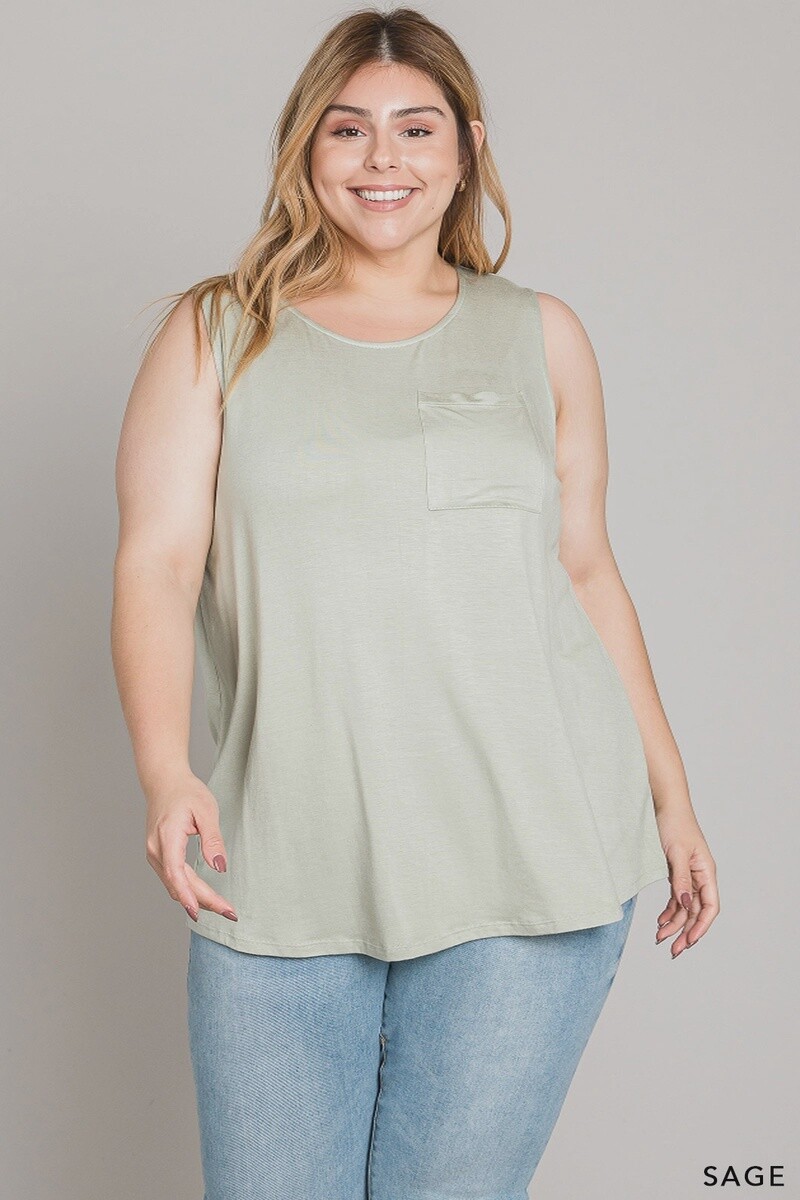 CURVY Sleeveless Tank Top