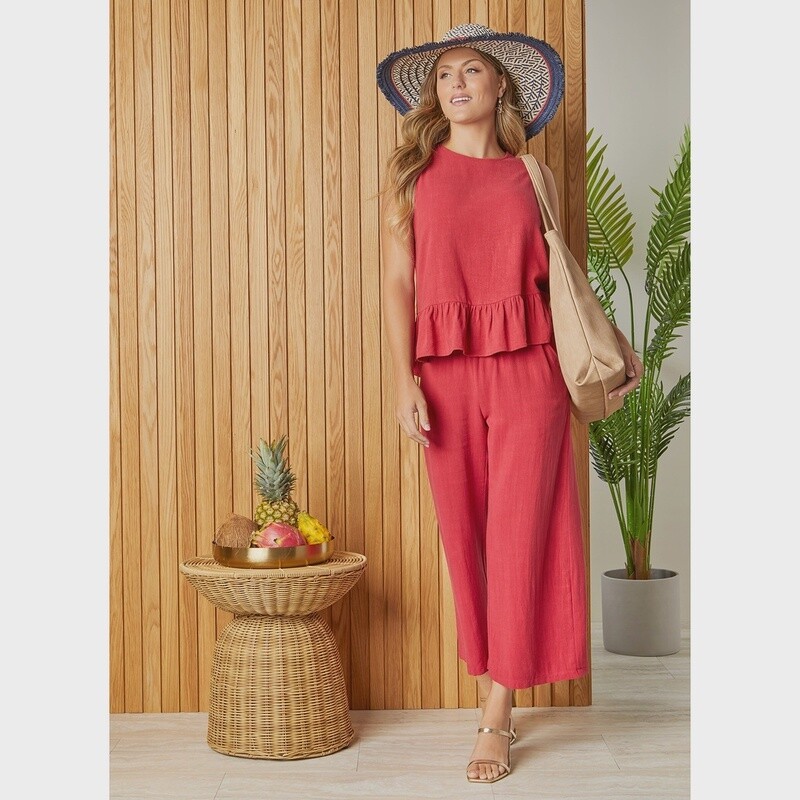 Peplum Tank And Pants Set