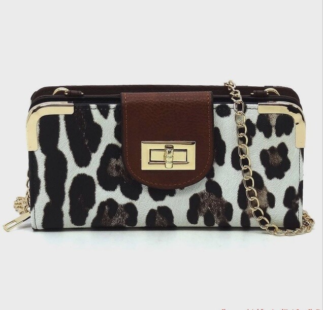 Turn Lock Crossbody Wallet