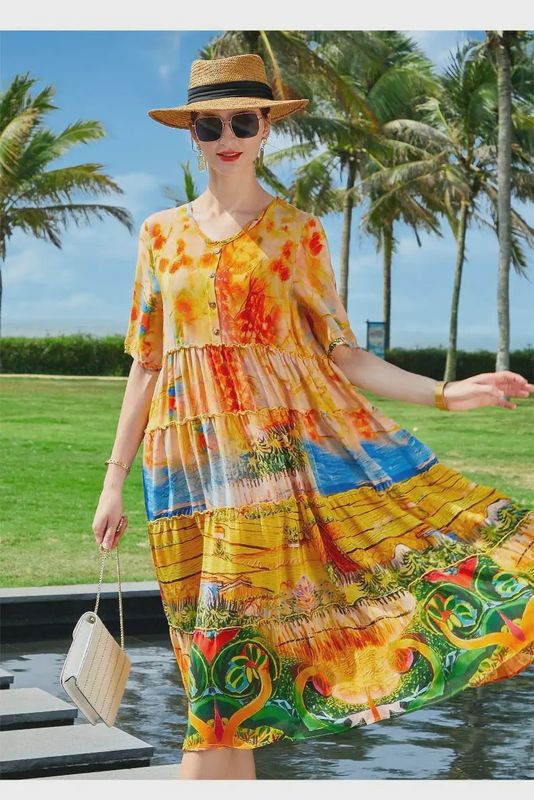 CURVY Colors of Summer Maxi Dress