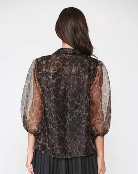 ON SALE Price Marked is 30% Off Orig. Price - Chiffon Animal Print Blouse