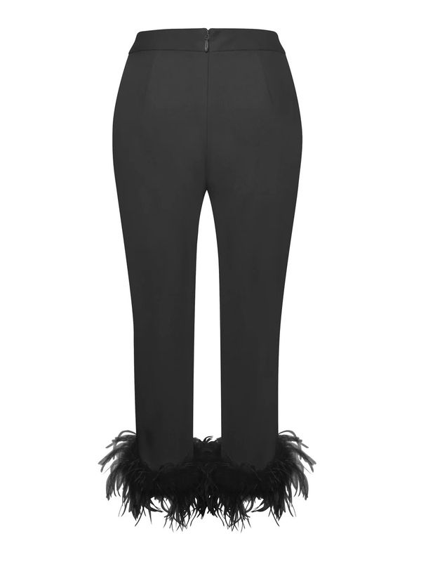 Feather Trimmed Pants