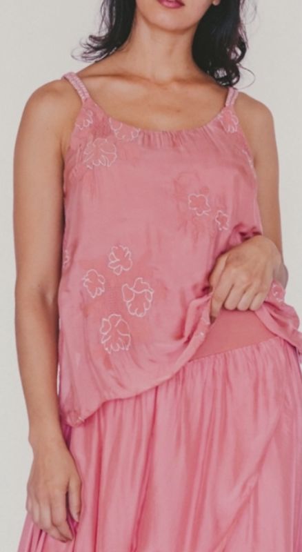 Silk Embroidered Tank