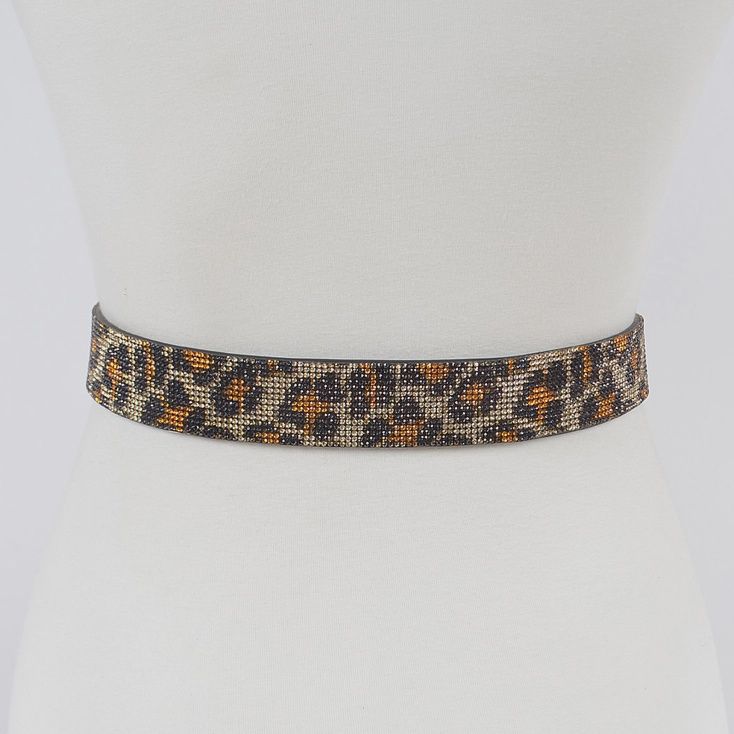 Leopard Print Rhinestone Belt