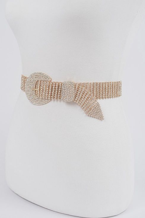 Gold Rhinestone Flex Belt