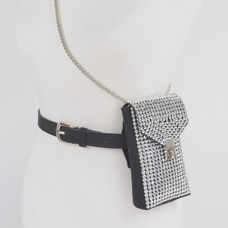 Rhinestone Purse w 43" Belt