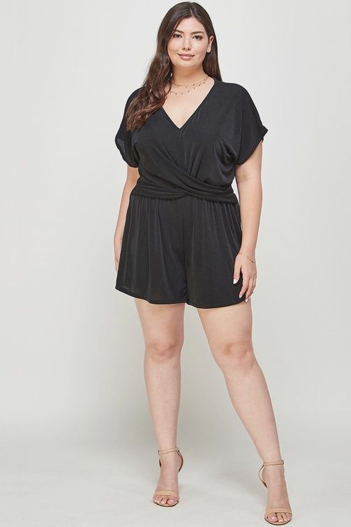 CURVY Slinky Draped Romper