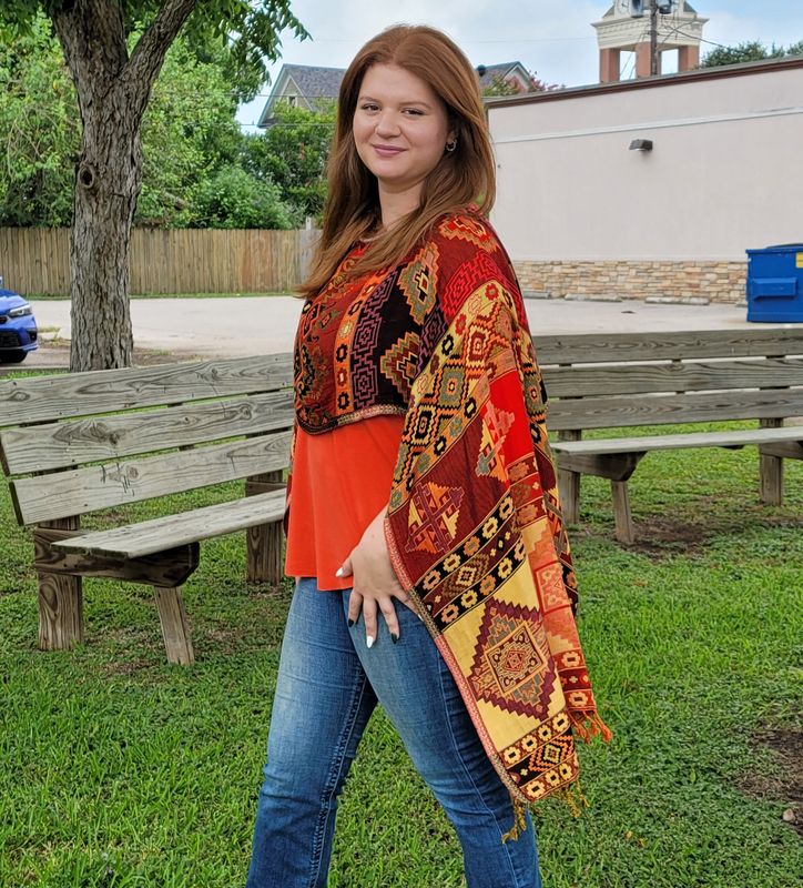 Multicolor Serape Poncho