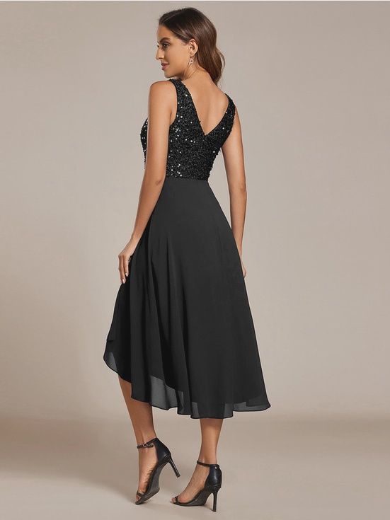 Sequins &amp; Chiffon Midi Dress