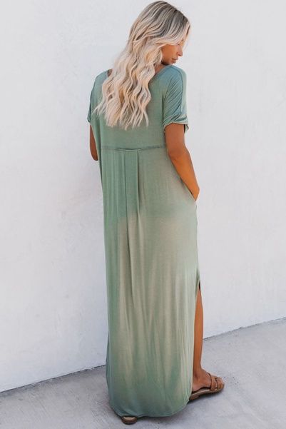 Hidden Pockets T-Shirt Maxi Dress