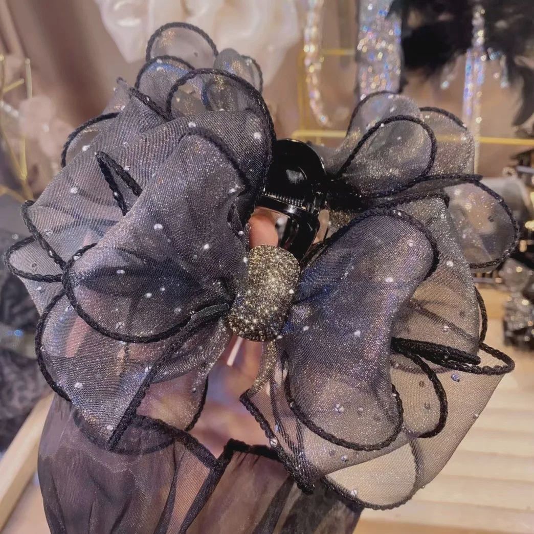 Black Gold Rhinestone Bow
