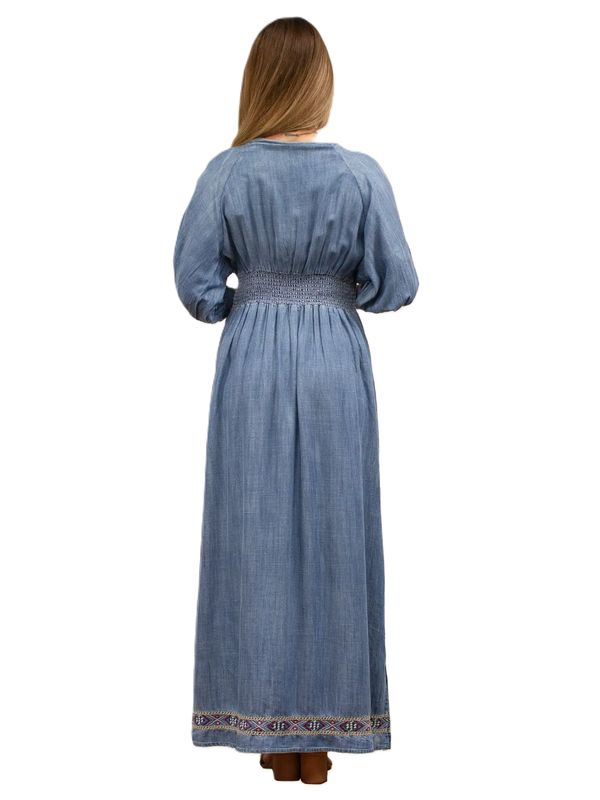 Embroidered Tencel Maxi Dress