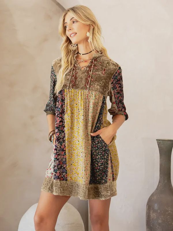 Stone-Washed Mini Dress
