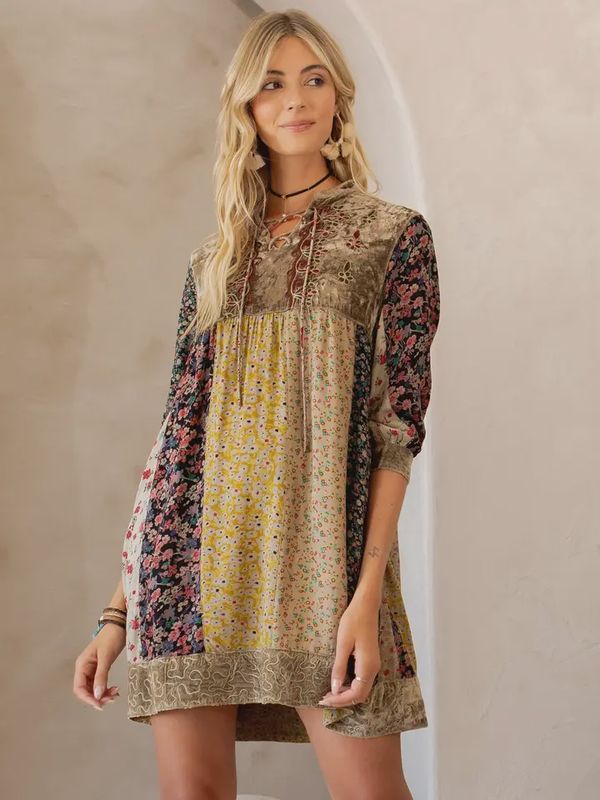 Stone-Washed Mini Dress