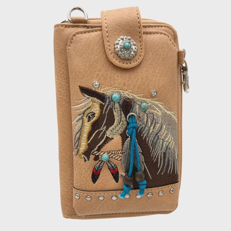 Embroidered Horse Phone Wallet