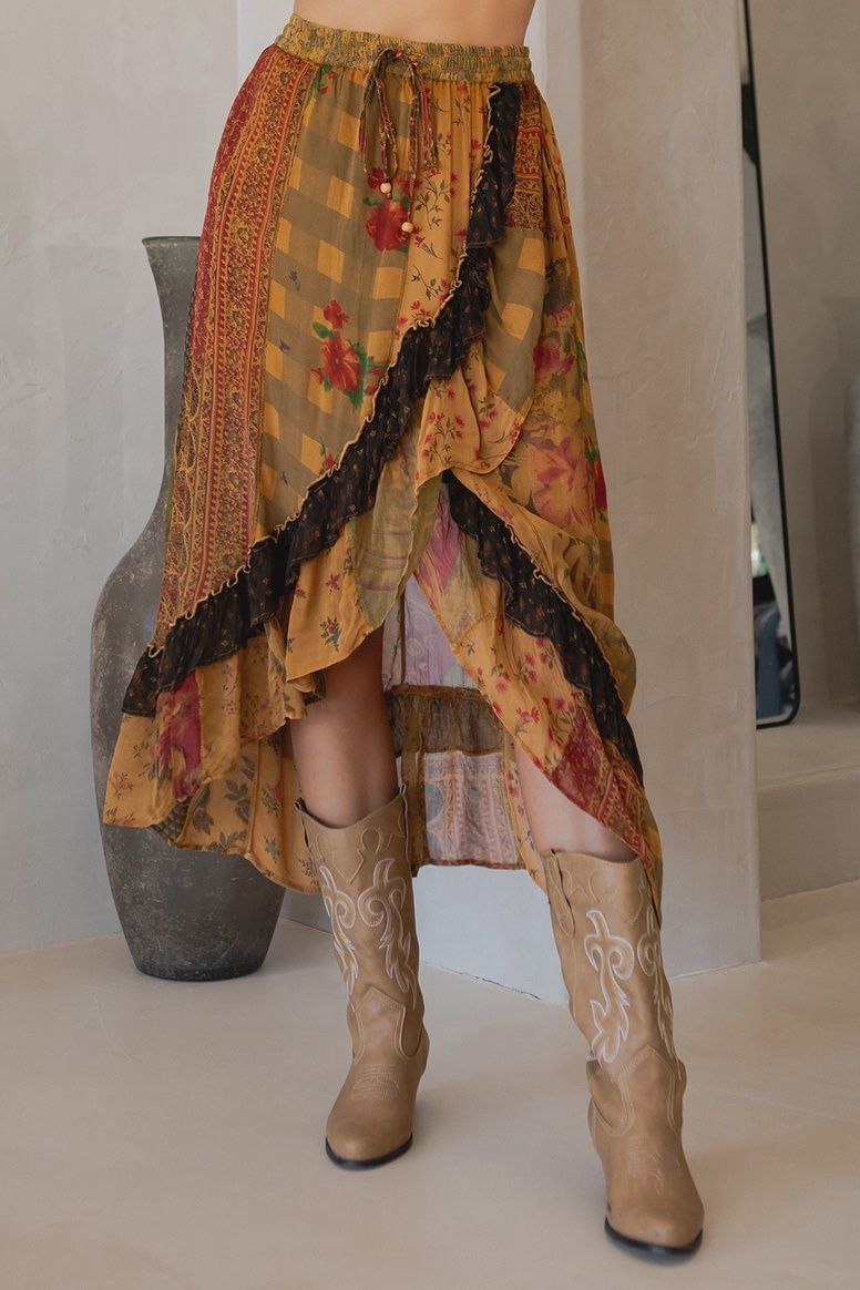 Ruffled &amp; Wrapped Skirt