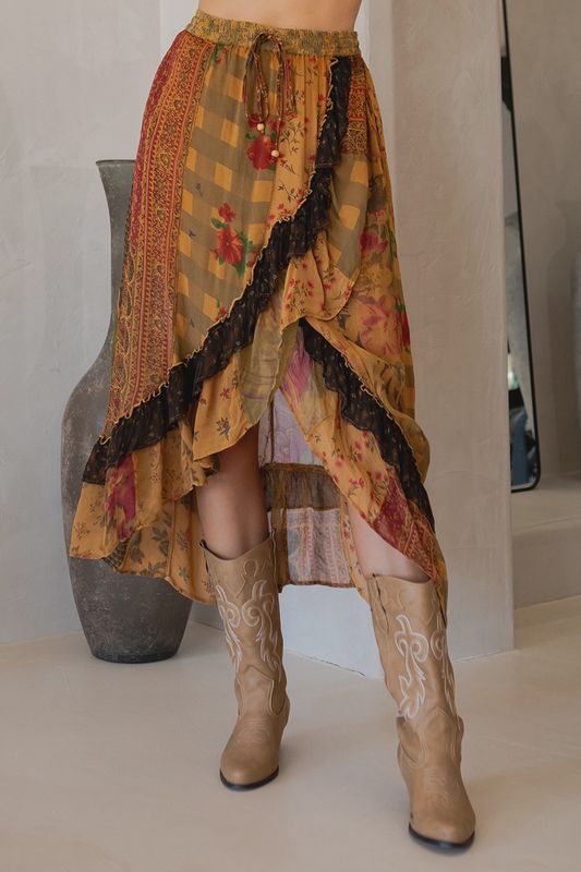 Ruffled &amp; Wrapped Skirt