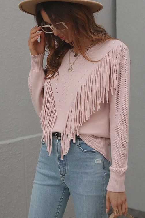 Fringy Sweater, Size: SMALL