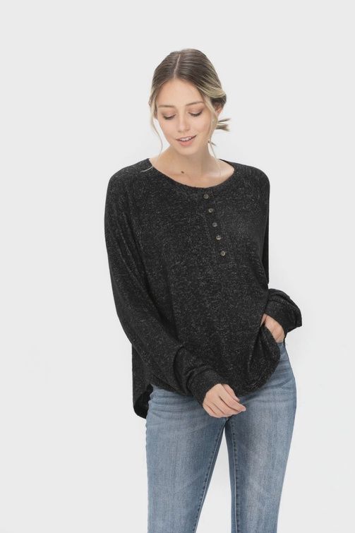 Long Sleeve Henley Top