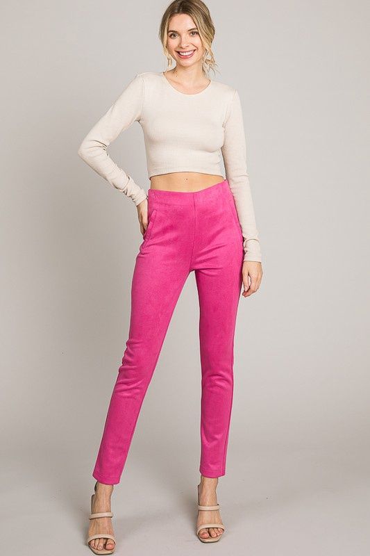Suede Skinny Pants