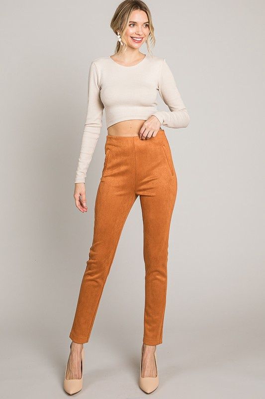 Suede Skinny Pants