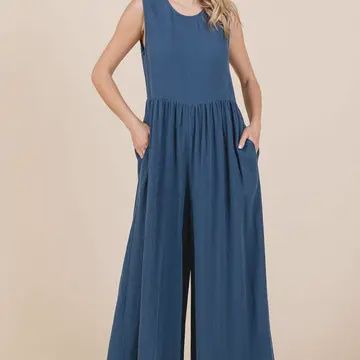 Sleeveless Wide Leg Jumpsuit