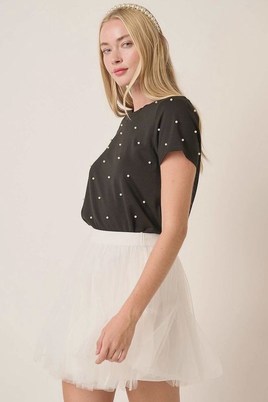 Pearly Short Sleeve Top