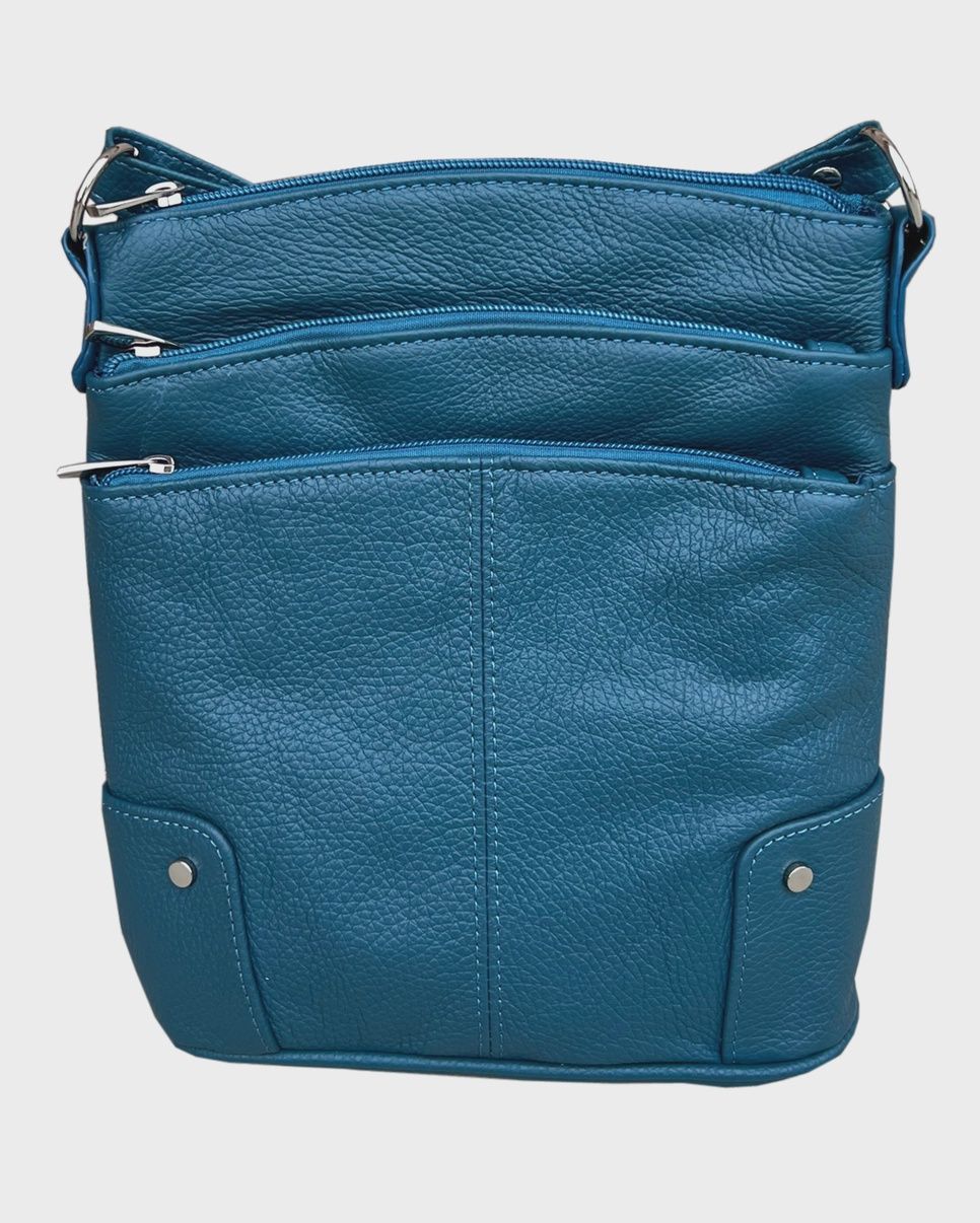 Multi-Pocket Vertical Cross Body Bag, Color: BLUE