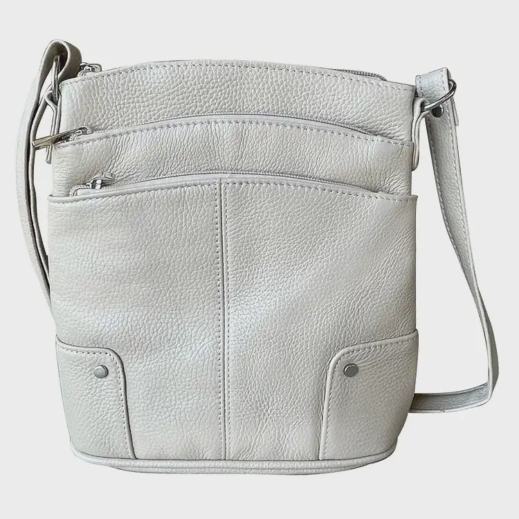 Multi-Pocket Vertical Cross Body Bag