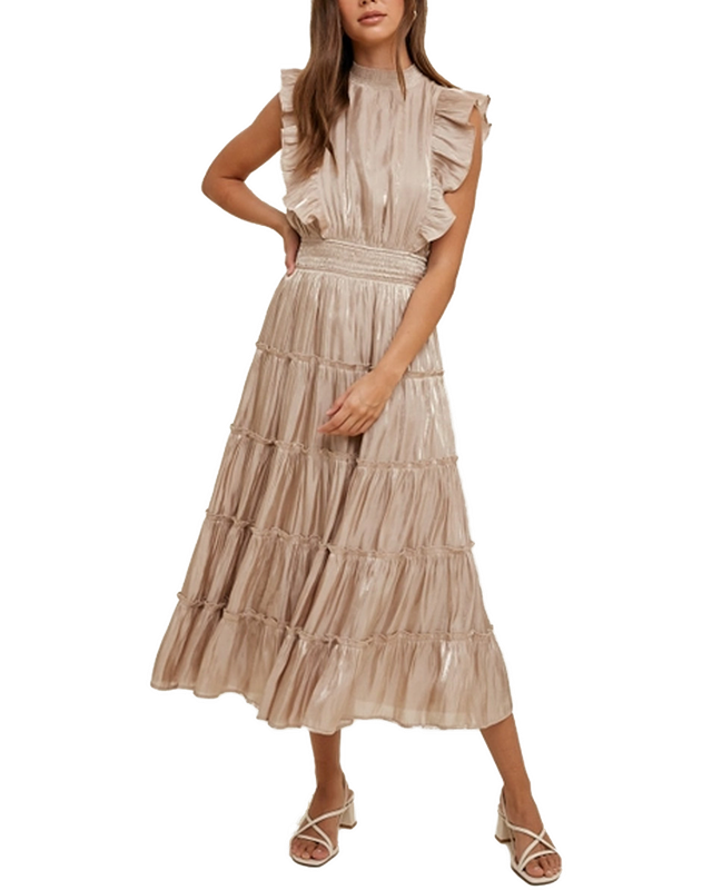 Organza Midi Dress w Ruffles