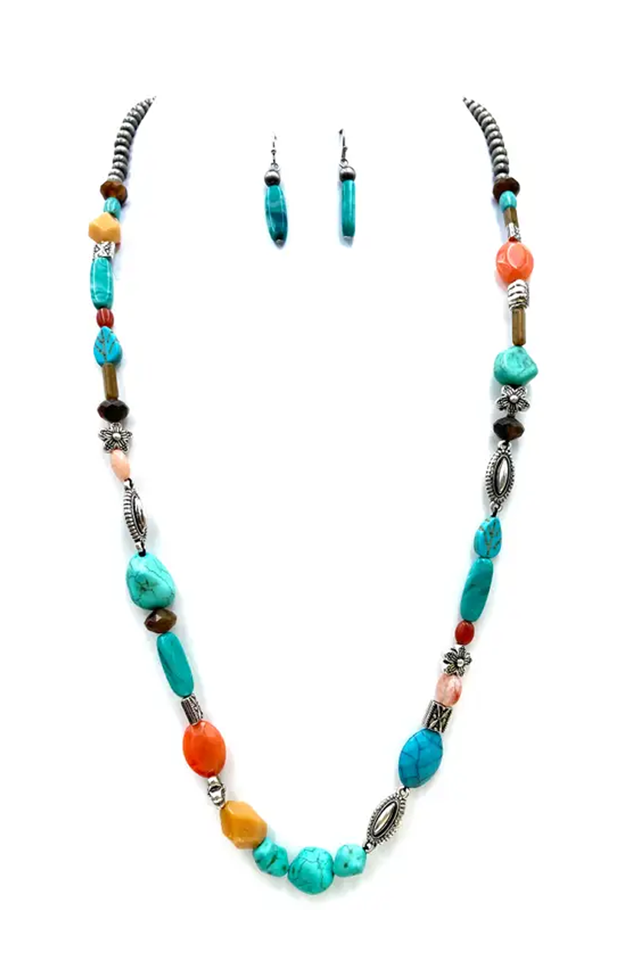 Turquoise Bead Jewelry Set