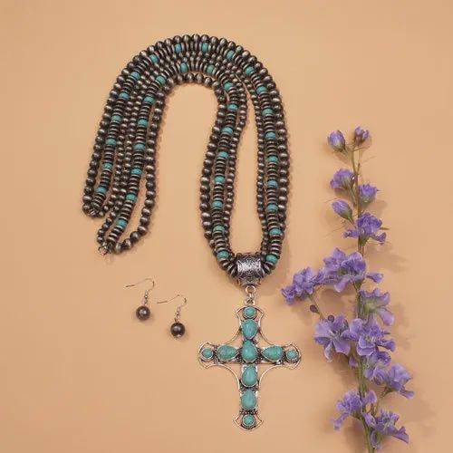 Turquoise Cross Necklace