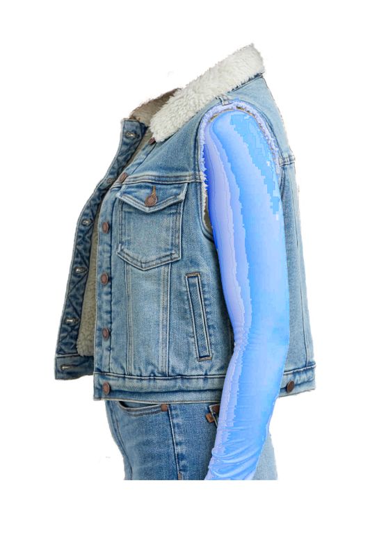 JB - Denim Shearling Vest
