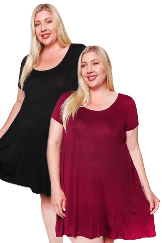 CURVY Scoop Neck Mini Dress
