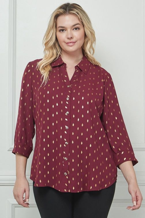 CURVY - Beautiful In Burgundy Blouse, Size: 1X