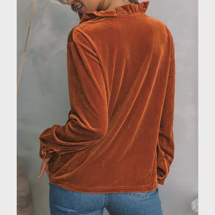 Long Sleeve Velvet Top
