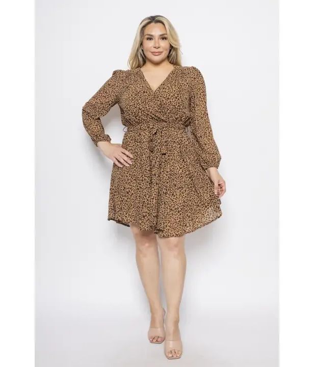 CURVY Chiffon Leopard Mini Dress